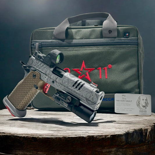 STACCATO CUSTOM XC 9MM COMP “FORTUNE & LEGACY” 1 OF 5 ENGRAVED WITH ATLAS GRIPS