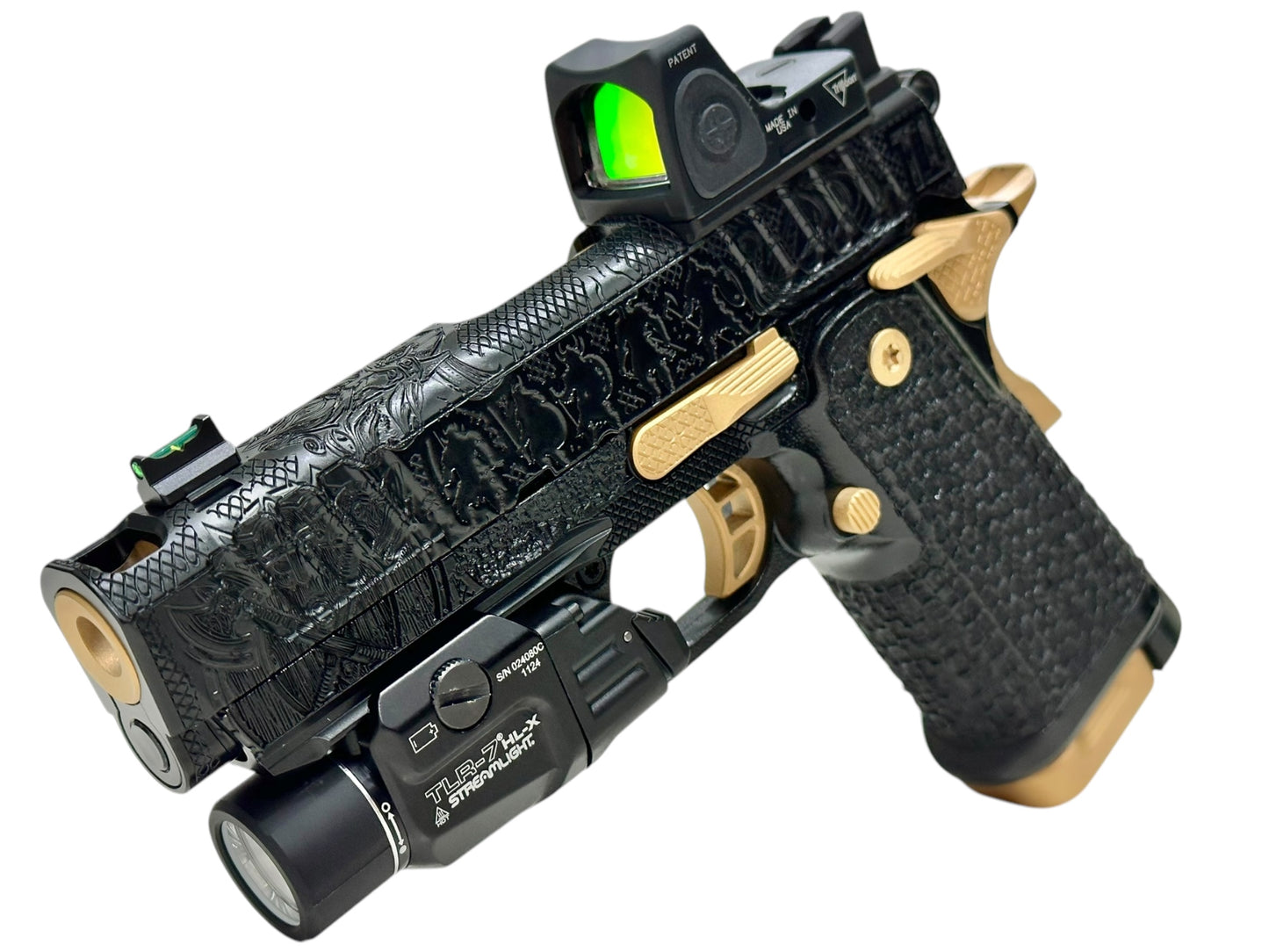 STACCATO CUSTOM C “VIKING” PORTED ENGRAVED IN BLACK/GOLD FINISH 9MM