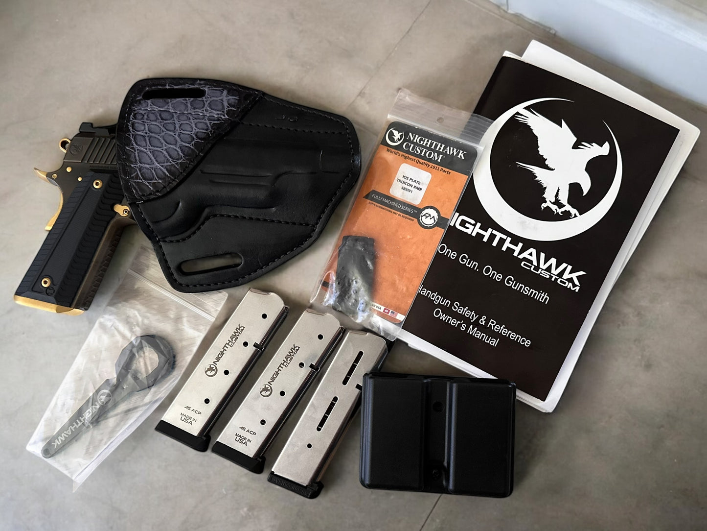 1911 NIGHTHAWK CUSTOM AGENT 2 THREADED BARREL OPTIC READY .45 ACP (pre owned unfired)