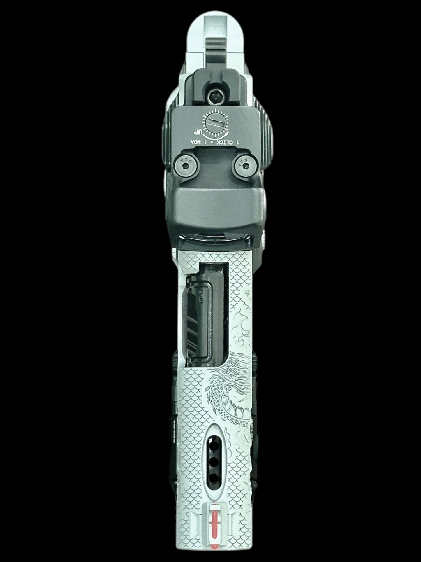 STACCATO CUSTOM CS PORTED 3.5” “THE LAST SAMURAI” ENGRAVED WITH RMR AND LIGHT IN GREY FINISH