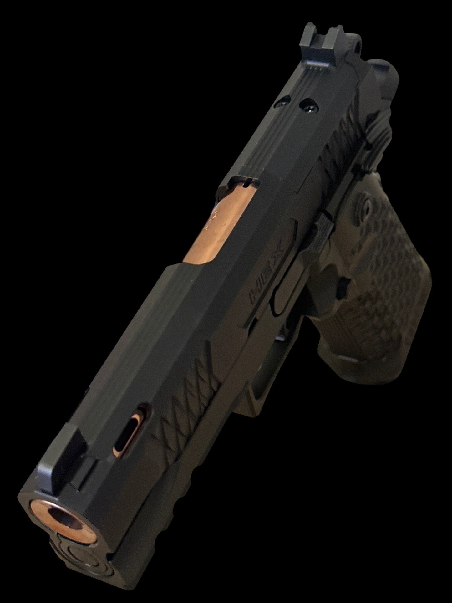 JACOB GREY TWC HEX PORTED 9MM 4.25” ROSE GOLD PVD BARREL
