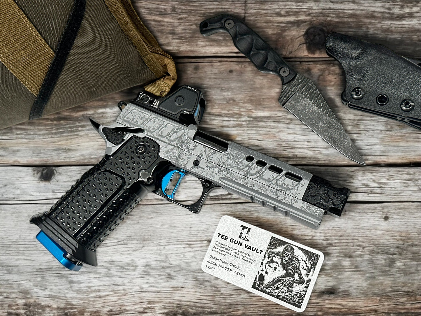 ATLAS GUNWORKS EREBUS “GHOUL” CUSTOM 1 OF 1 WITH TRJICON RMR HD AND STROUP KNIVES BRAVO-5
