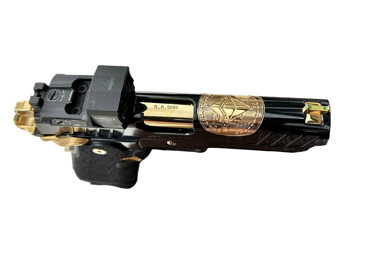 SPRINGFIELD PRODIGY 9MM DOUBLE STACK POLISHED ROYAL BLUE FINISH WITH 24k GOLD ACCENTS