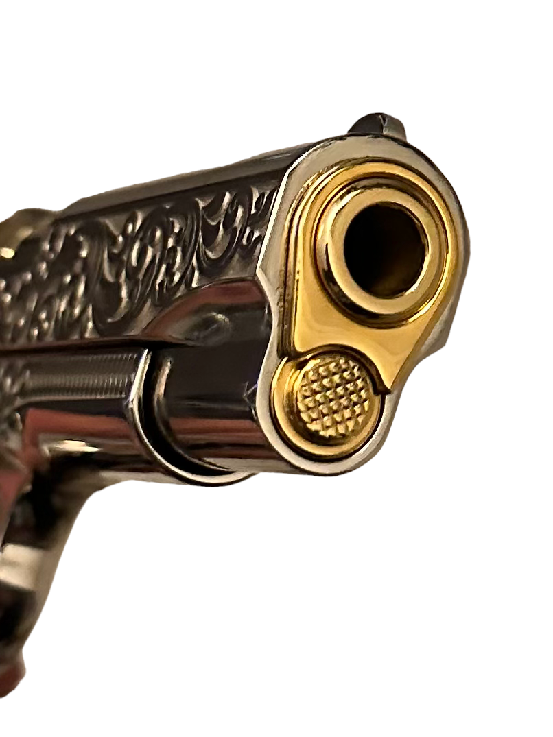TISAS TANK COMMANDER 9mm 1911A1 TC 9 FULLY ENGRAVED, HIGH POLISHED, NICKEL & 24K GOLD PLATED