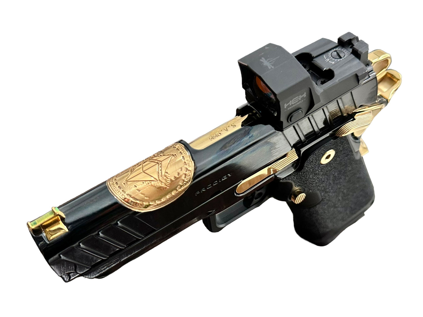 SPRINGFIELD PRODIGY 9MM DOUBLE STACK POLISHED ROYAL BLUE FINISH WITH 24k GOLD ACCENTS