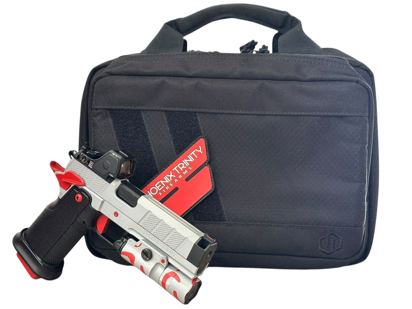 PHOENIX TRINITY H PRO CUSTOM ALUMINUM EVO GRIPS WITH TRIJICON RMR HD AND X300 9MM