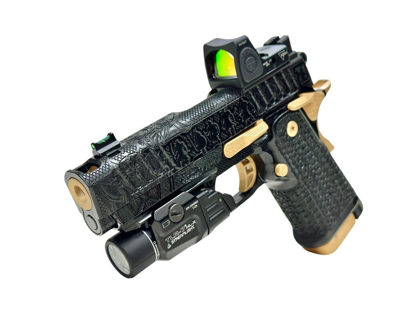 STACCATO CUSTOM C “VIKING” PORTED ENGRAVED IN BLACK/GOLD FINISH 9MM