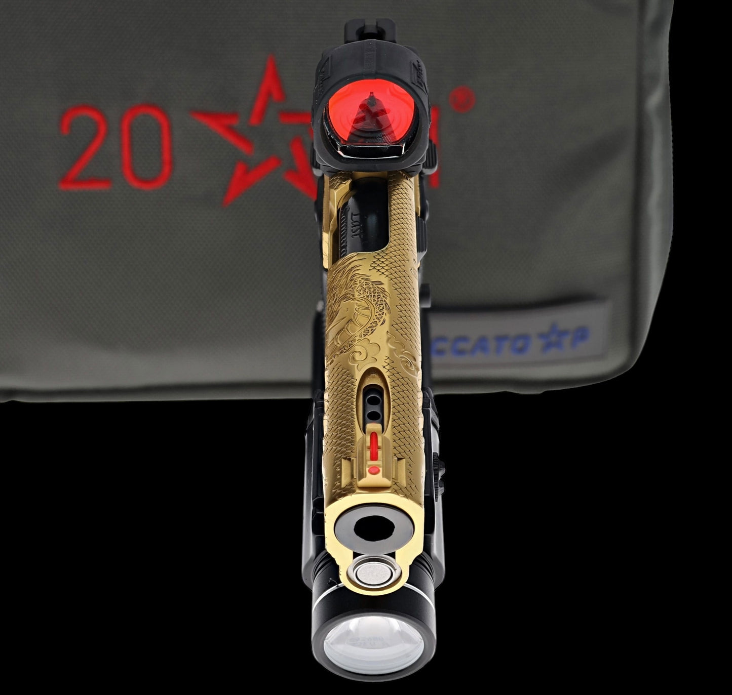 STACCATO CUSTOM P “LAST SAMURAI” PORTED ENGRAVED IN POLISHED GOLD TIN (PVD)