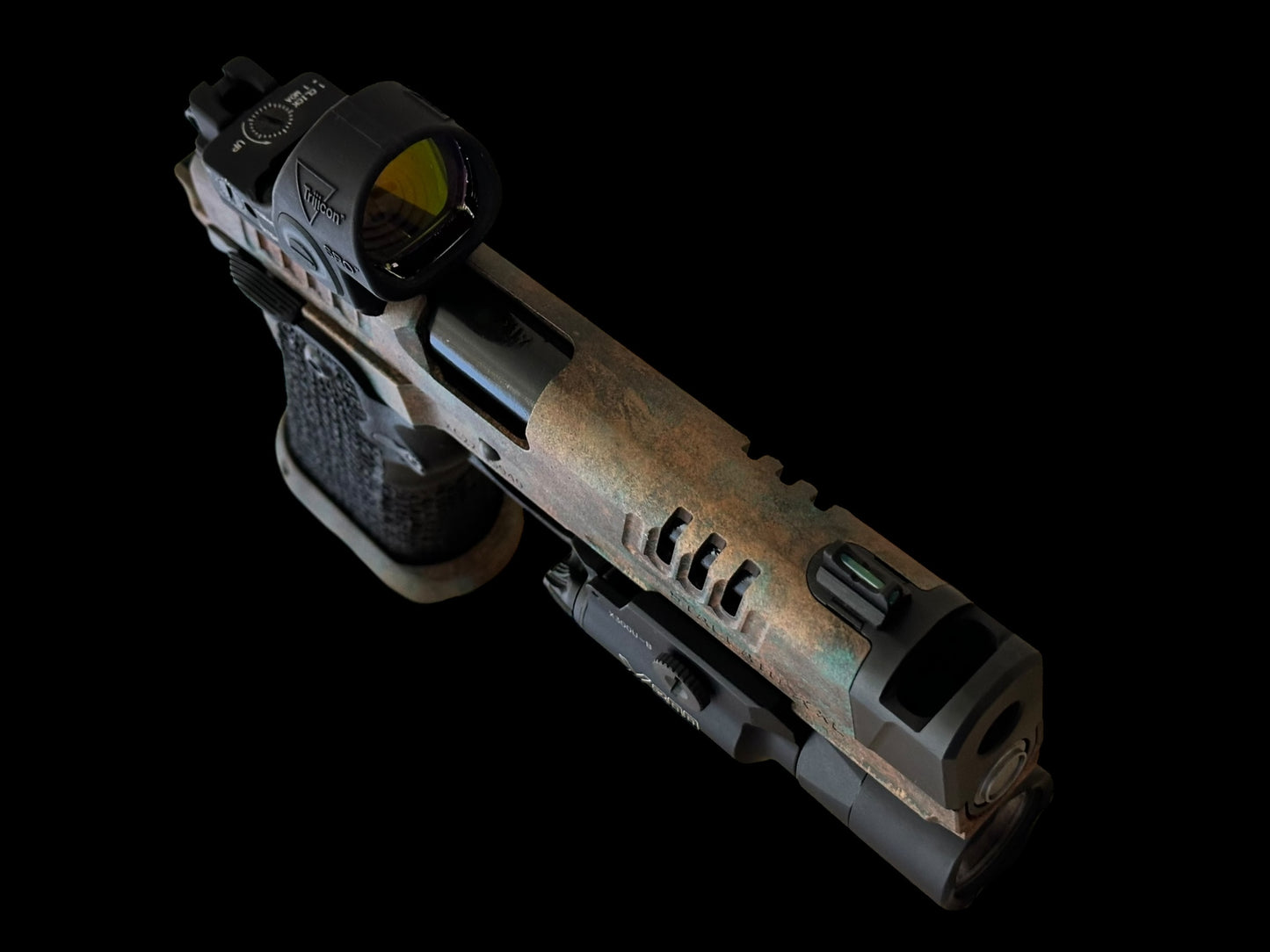 STACCATO CUSTOM XC SUNKEN SHIP LIMITED EDITION WITH TREE BARK GRIPS, ATLAS TRIGGER SRO AND X300