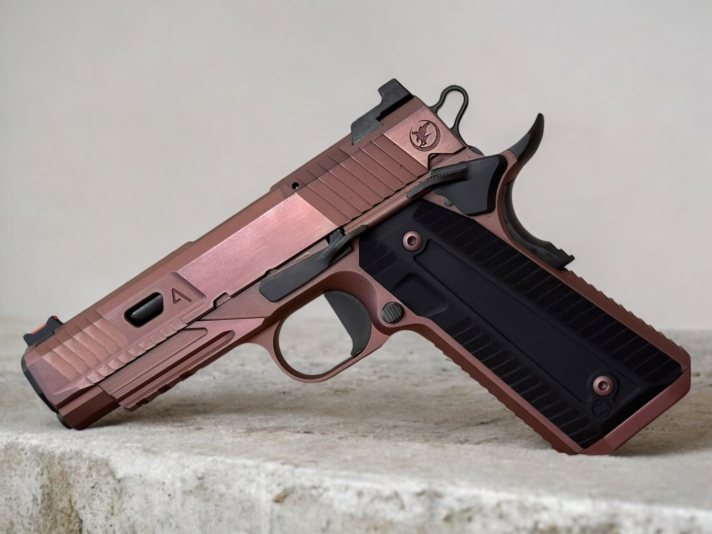 NIGHTHAWK CUSTOM AGENT 2 COMMANDER OPTIC READY RECON ROSE GOLD FINISH .45ACP PRO TECH KNIFE