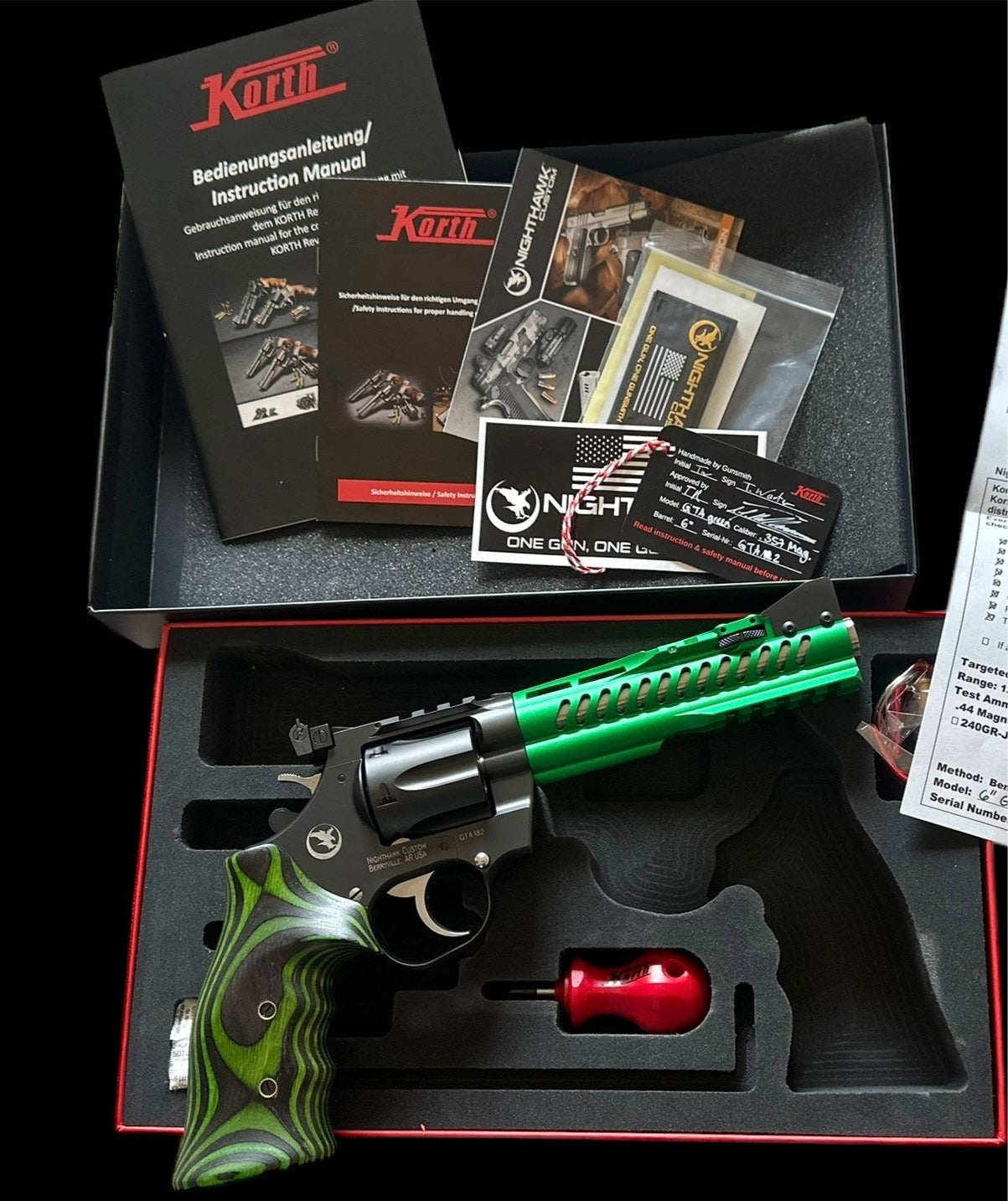NIGHTHAWK CUSTOM KORTH REVOLVER SUPER SPORT GTA GREEN .357 MAG
