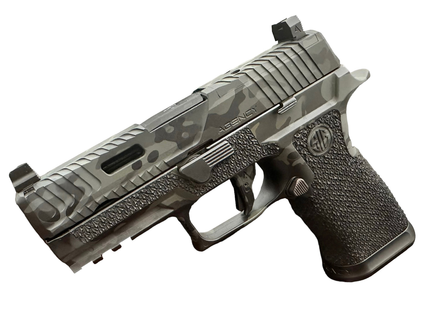 SIG SAUER X AGENCY ARMS P320 BLACK CAMO 9MM