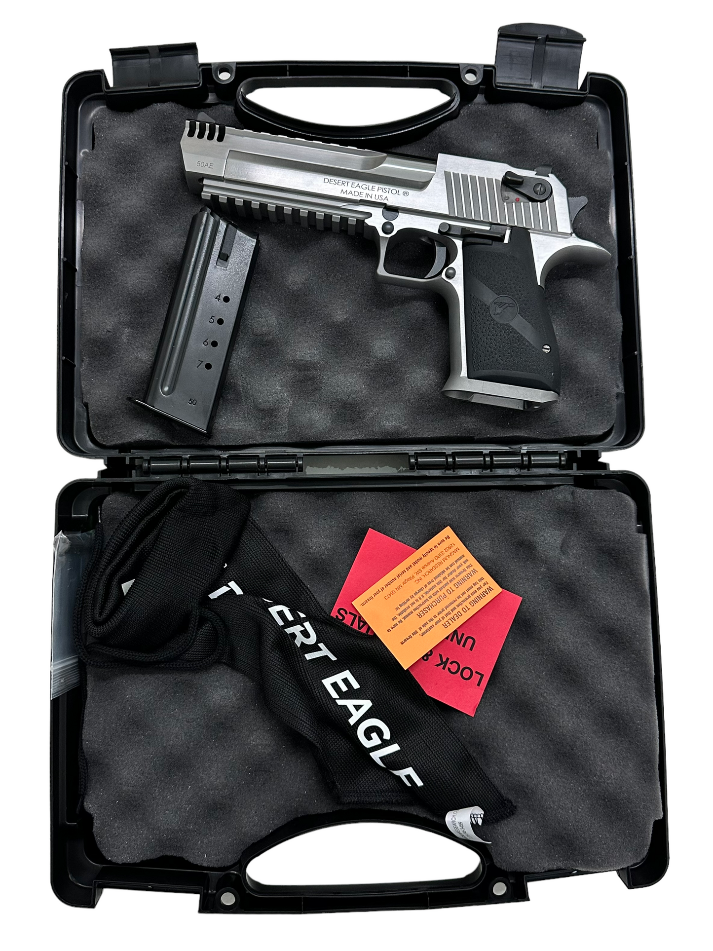 Magnum Research Desert Eagle XIX 50 AE 6" Stainless Steel top and bottom rail NIB