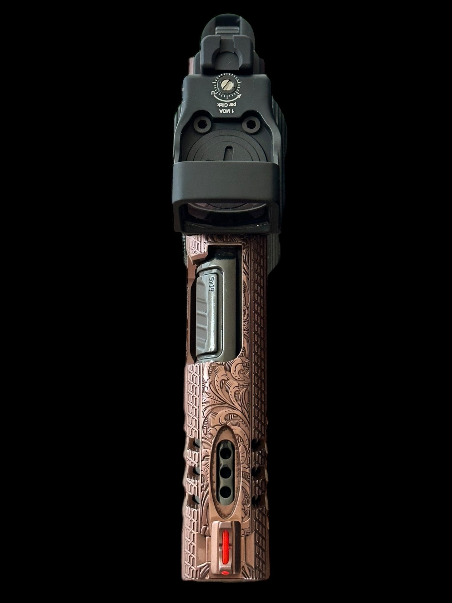 STACCATO CUSTOM CS X SERIES PORTED 3.5” ENGRAVED SCROLL DESIGN ROSE GOLD/ BLACK FINISH