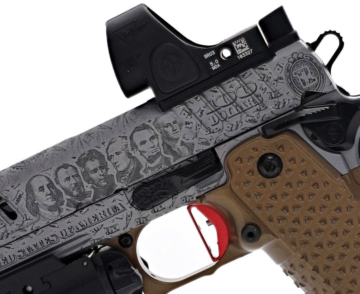 STACCATO CUSTOM XC 9MM COMP “FORTUNE & LEGACY” 1 OF 5 ENGRAVED WITH ATLAS GRIPS