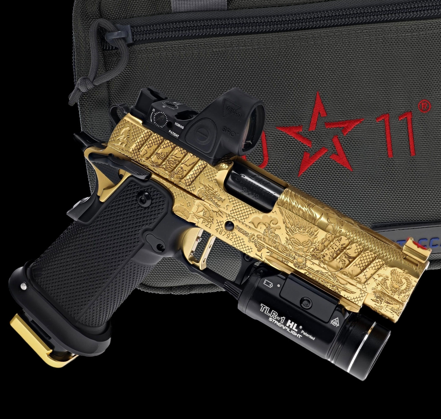 STACCATO CUSTOM P “LAST SAMURAI” PORTED ENGRAVED IN POLISHED GOLD TIN (PVD)