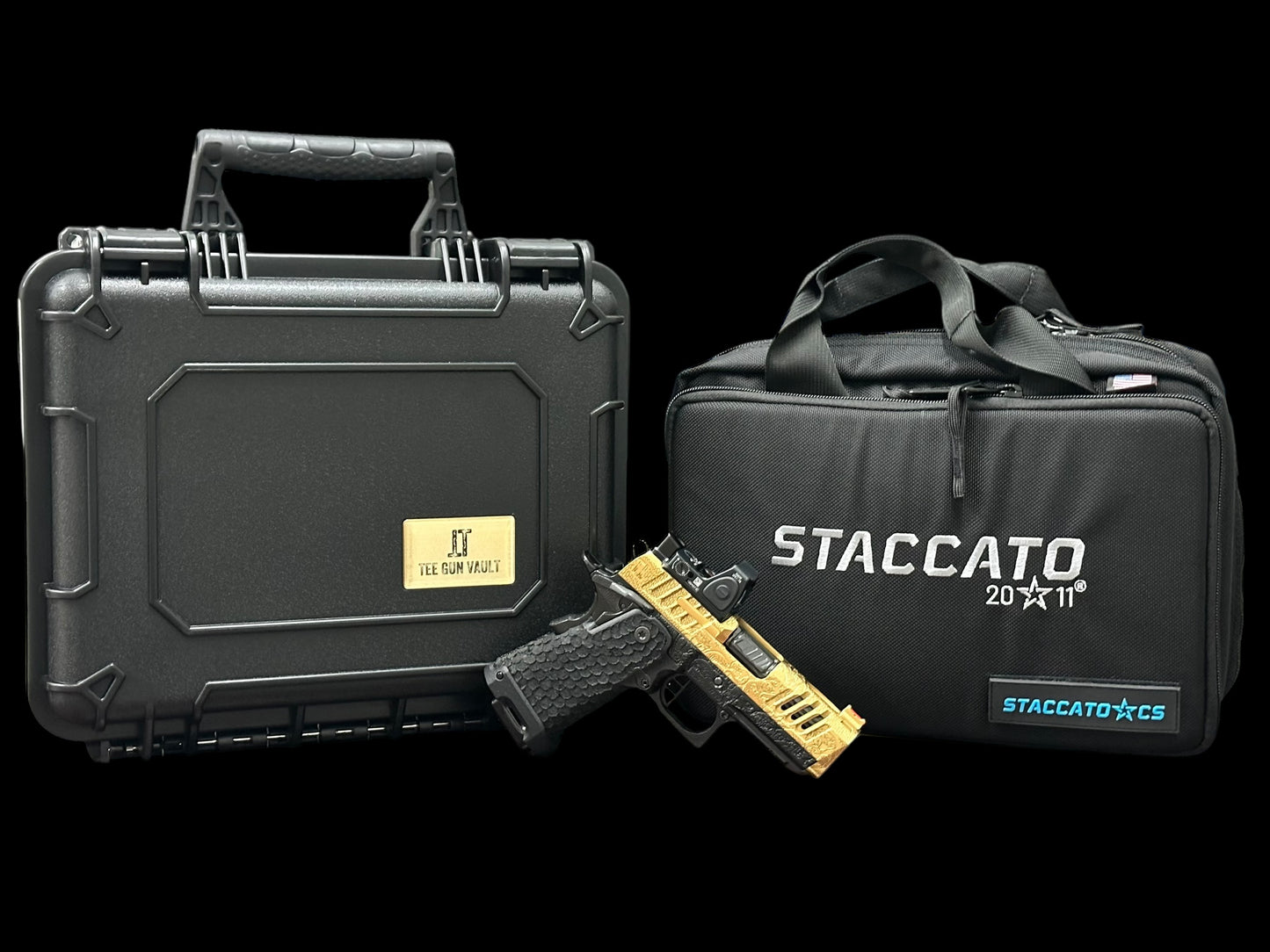 CUSTOM STACCATO CS “MEDUSA” X SERIES PORTED 3.5” FULLY ENGRAVED IN GOLD NITRIDE PVD FINISH