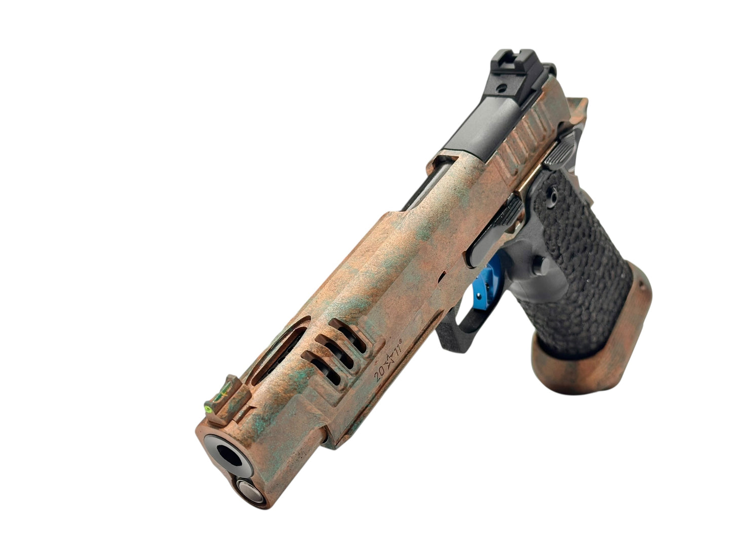 STACCATO XL SUNKEN SHIP PORTED 6” BARREL ATLAS TRIGGER DRAGON SCALE GRIPS.