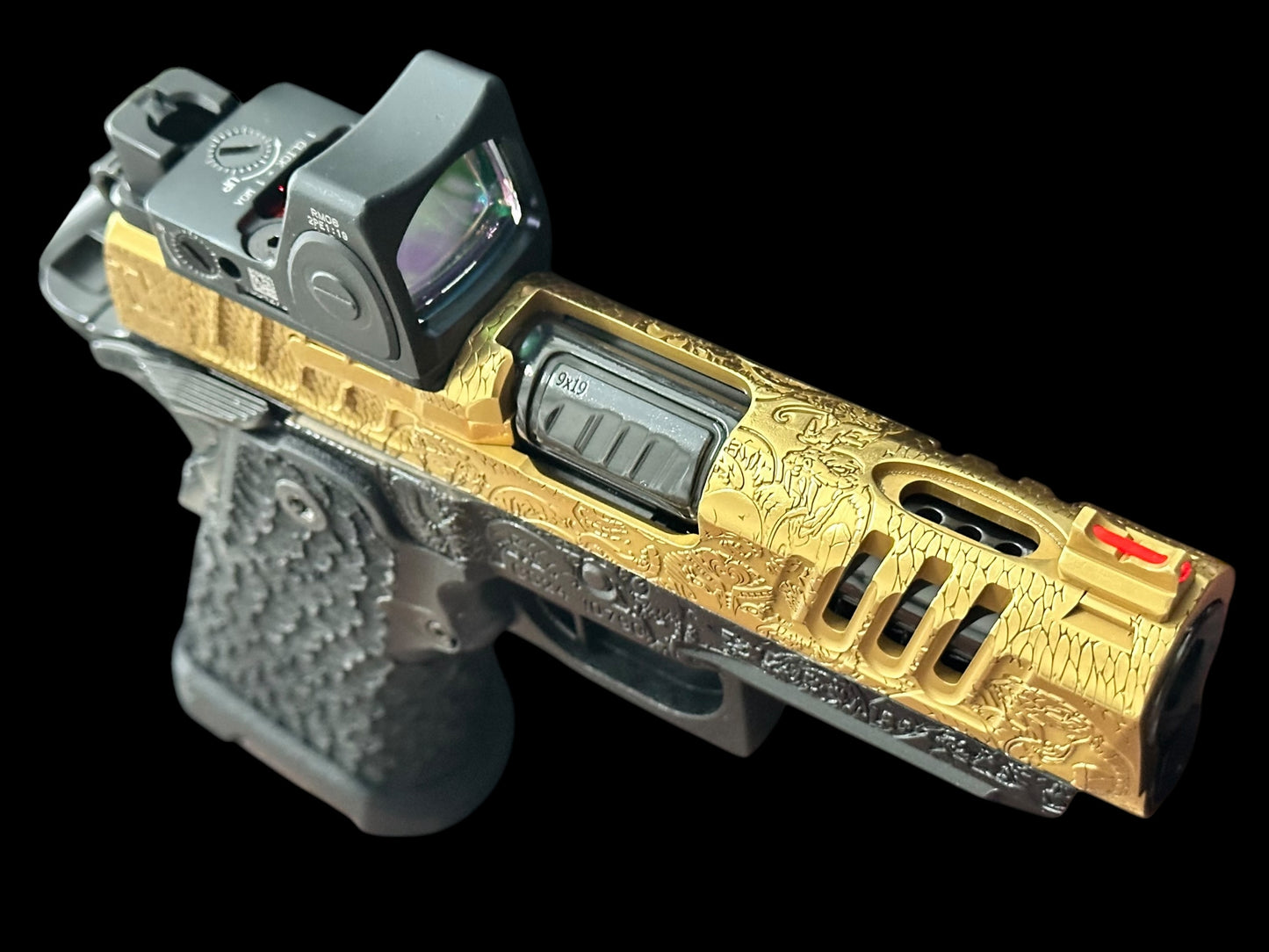 CUSTOM STACCATO CS “MEDUSA” X SERIES PORTED 3.5” FULLY ENGRAVED IN GOLD NITRIDE PVD FINISH