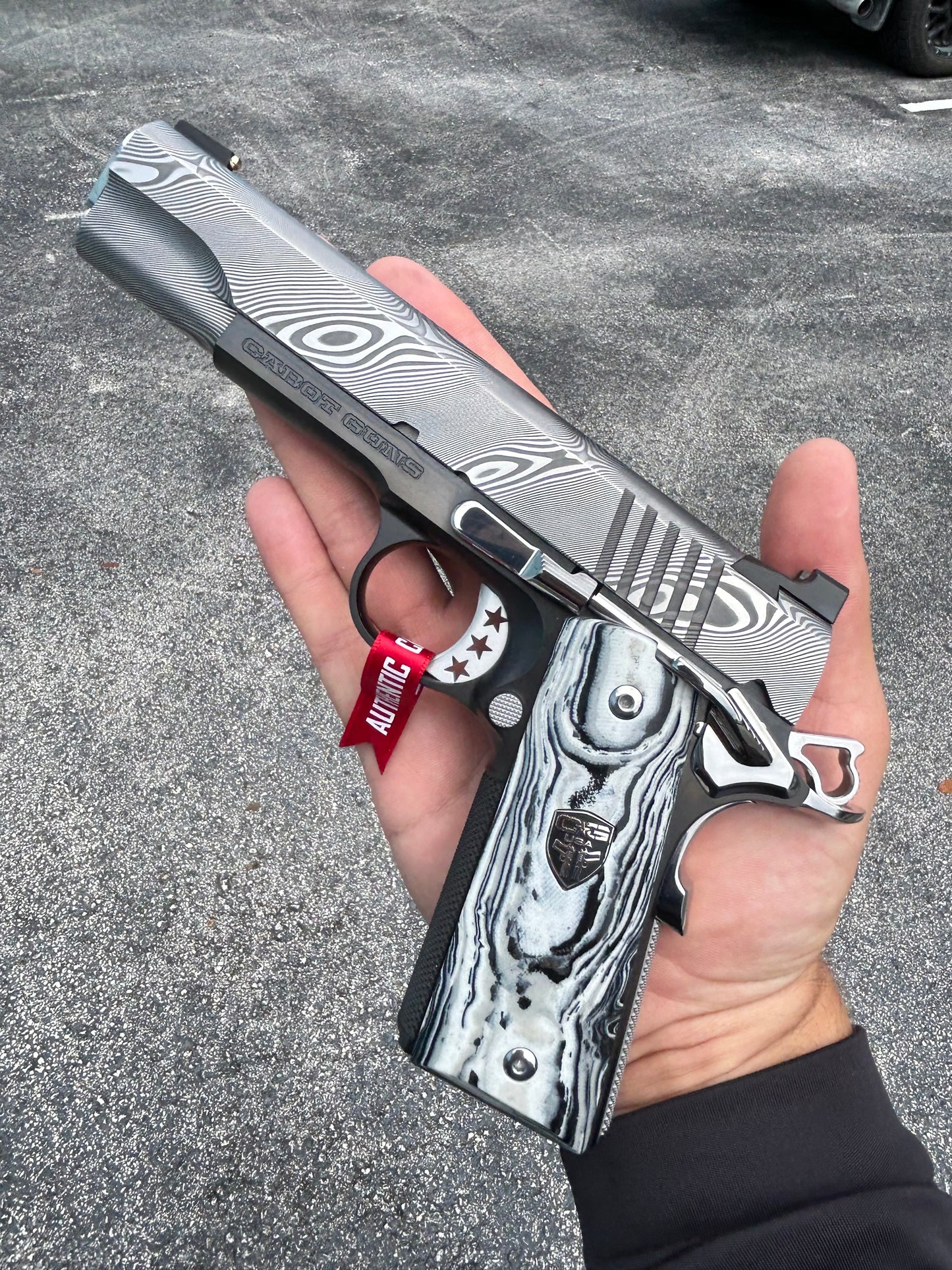 CABOT GUNS ZEBRA DAMASCUS 1 OF 10 CHAMBERED IN .45ACP