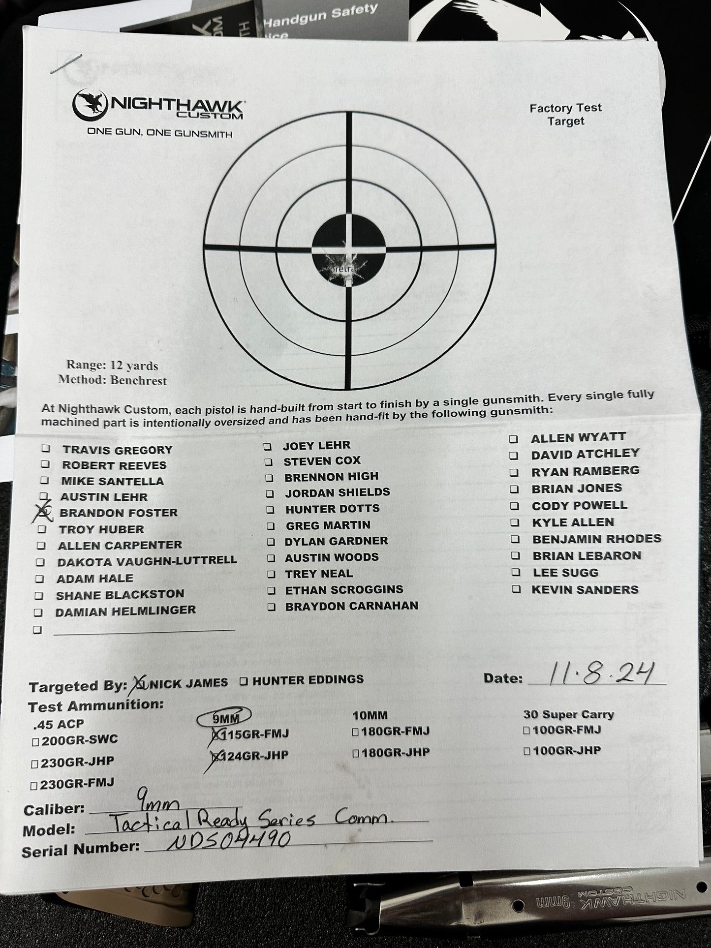 NIGHTHAWK CUSTOM TRS COMMANDER 4.25” SAND HAWK FINISH WITH AIMPOINT ACTO P2 9MM