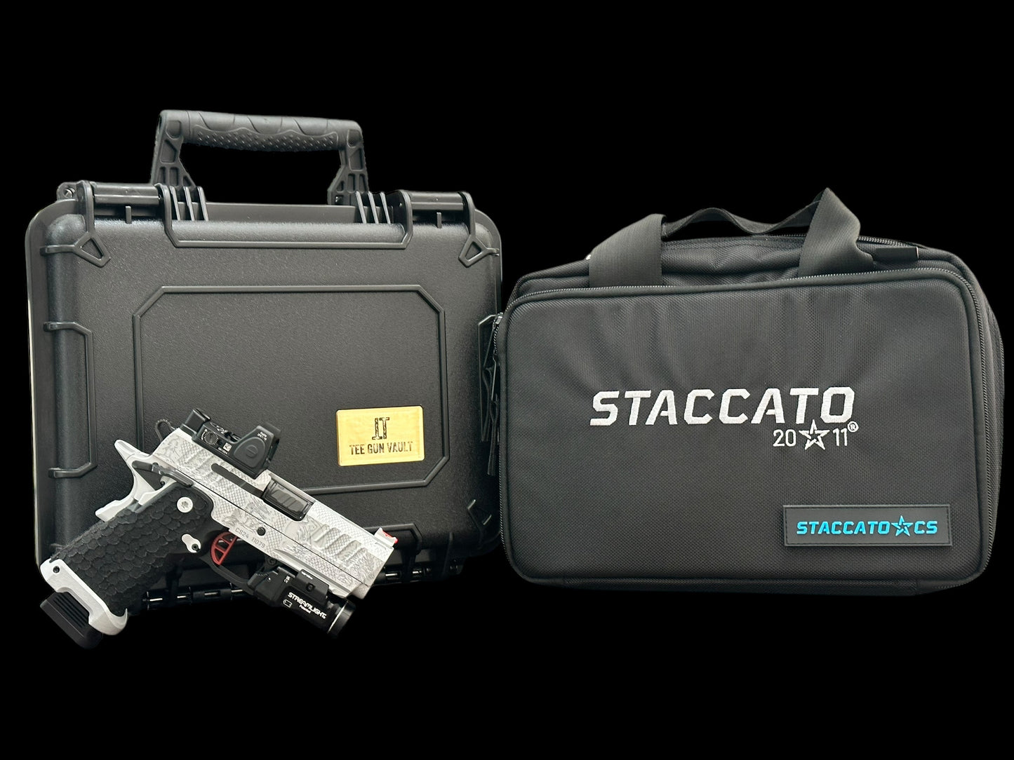 STACCATO CUSTOM CS PORTED 3.5” “THE LAST SAMURAI” ENGRAVED WITH RMR AND LIGHT IN GREY FINISH