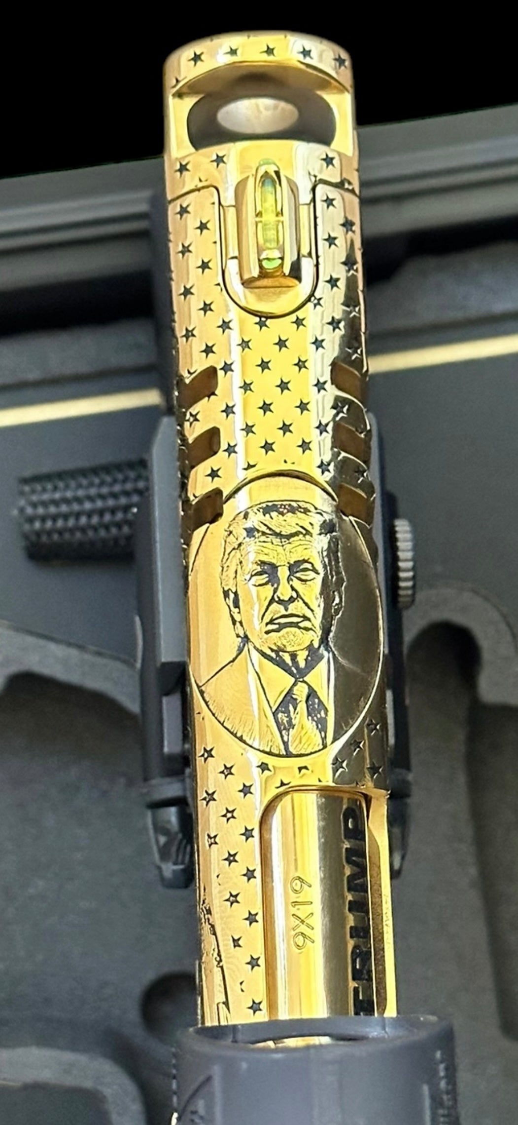 STACCATO CUSTOM XC “TRUMP” FULLY ENGRAVED POLISHED AND 24k GOLD PLATED SRO & X300