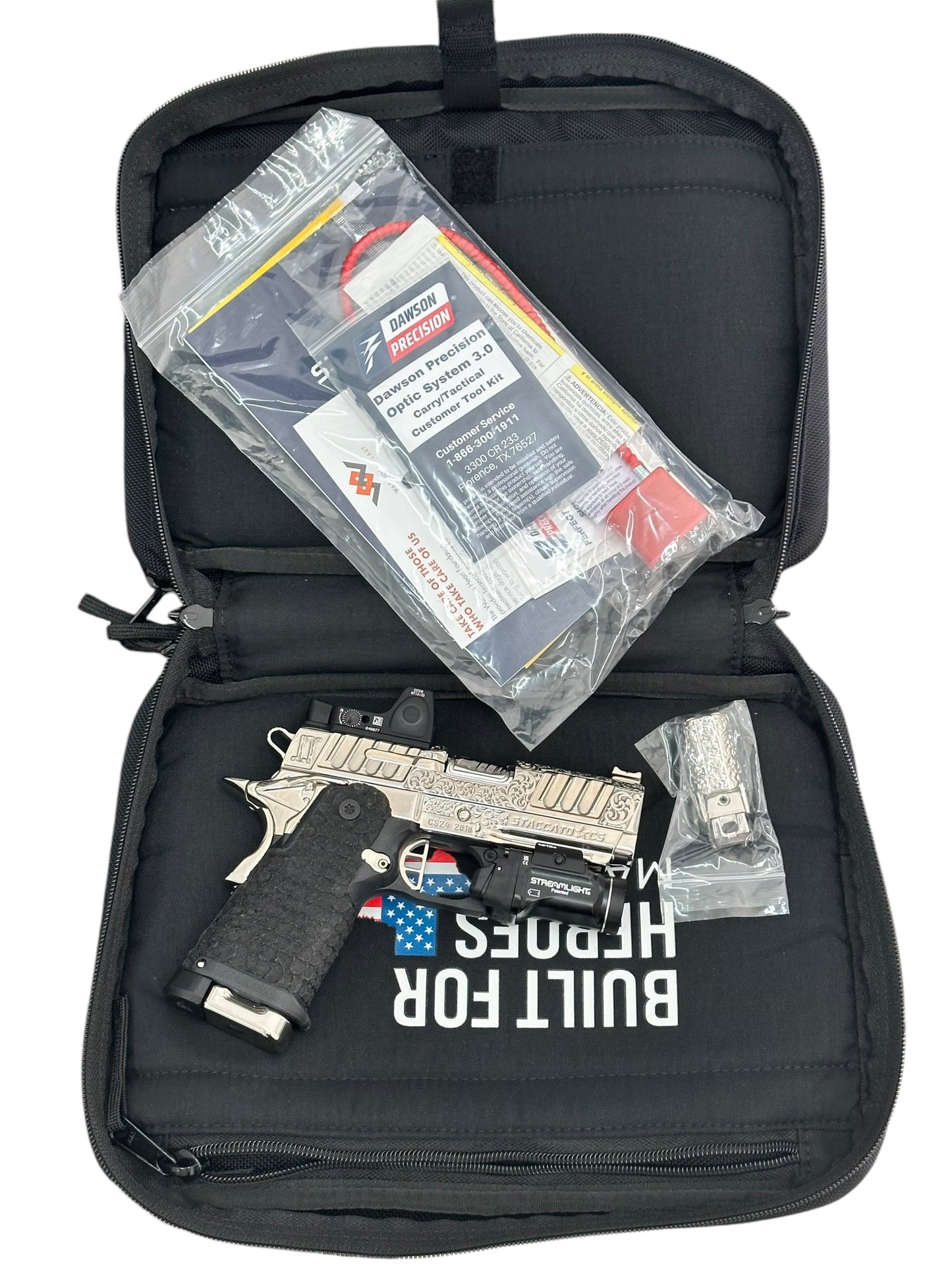 STACCATO CUSTOM CS 3.5” FULLY ENGRAVED HIGH POLISHED NICKEL PLATED WITH RMR & TLR7