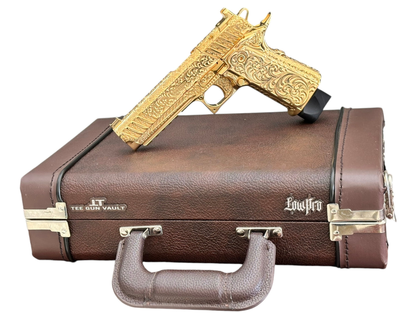 CUSTOM SPRINGFIELD ARMORY PRODIGY DOUBLE STACK 9mm 1 OF 1 FULLY ENGRAVED POLISHED AND 24K GOLD PLATED
