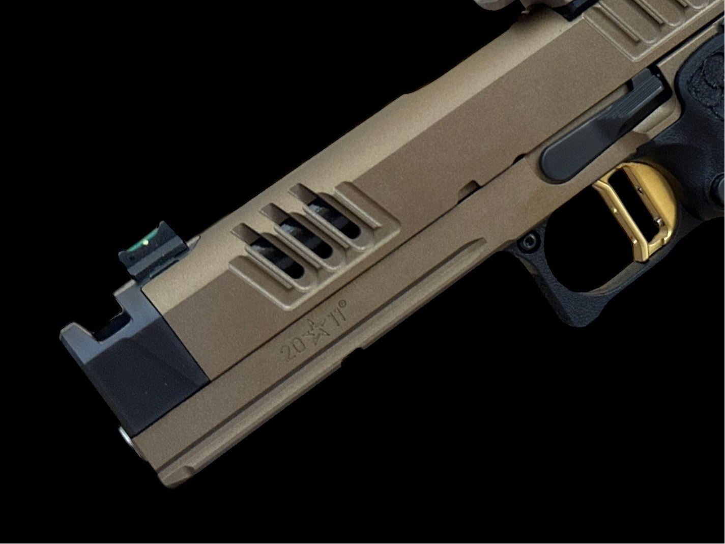 STACCATO XC 2011 CUSTOM BRONZE/BLACK WITH ATLAS TRIGGER AND TRIJICON SRO