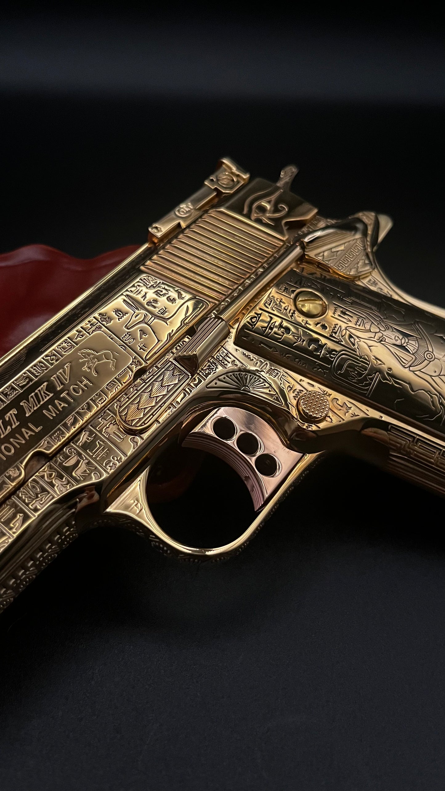 COLT CUSTOM 1911 COMP’D LIMITED EDITION “ANUBIS” 24k GOLD IN A BEAUTY DISPLAY MAGNETIC BOX PRE ORDER (3-4 weeks lead time)