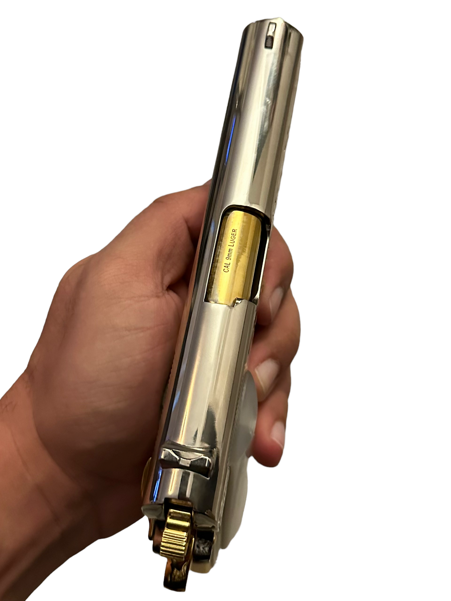 TISAS TANK COMMANDER 9mm 1911A1 TC 9 FULLY ENGRAVED, HIGH POLISHED, NICKEL & 24K GOLD PLATED