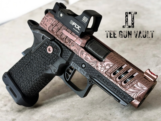 STACCATO CUSTOM CS X SERIES PORTED 3.5” ENGRAVED SCROLL DESIGN ROSE GOLD/ BLACK FINISH