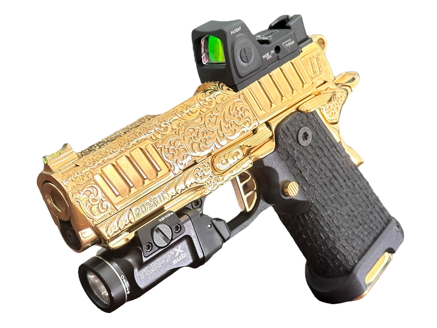 CUSTOM STACCATO CS 3.5” FULLY ENGRAVED 24K GOLD PLATED WITH RMR AND TLR7
