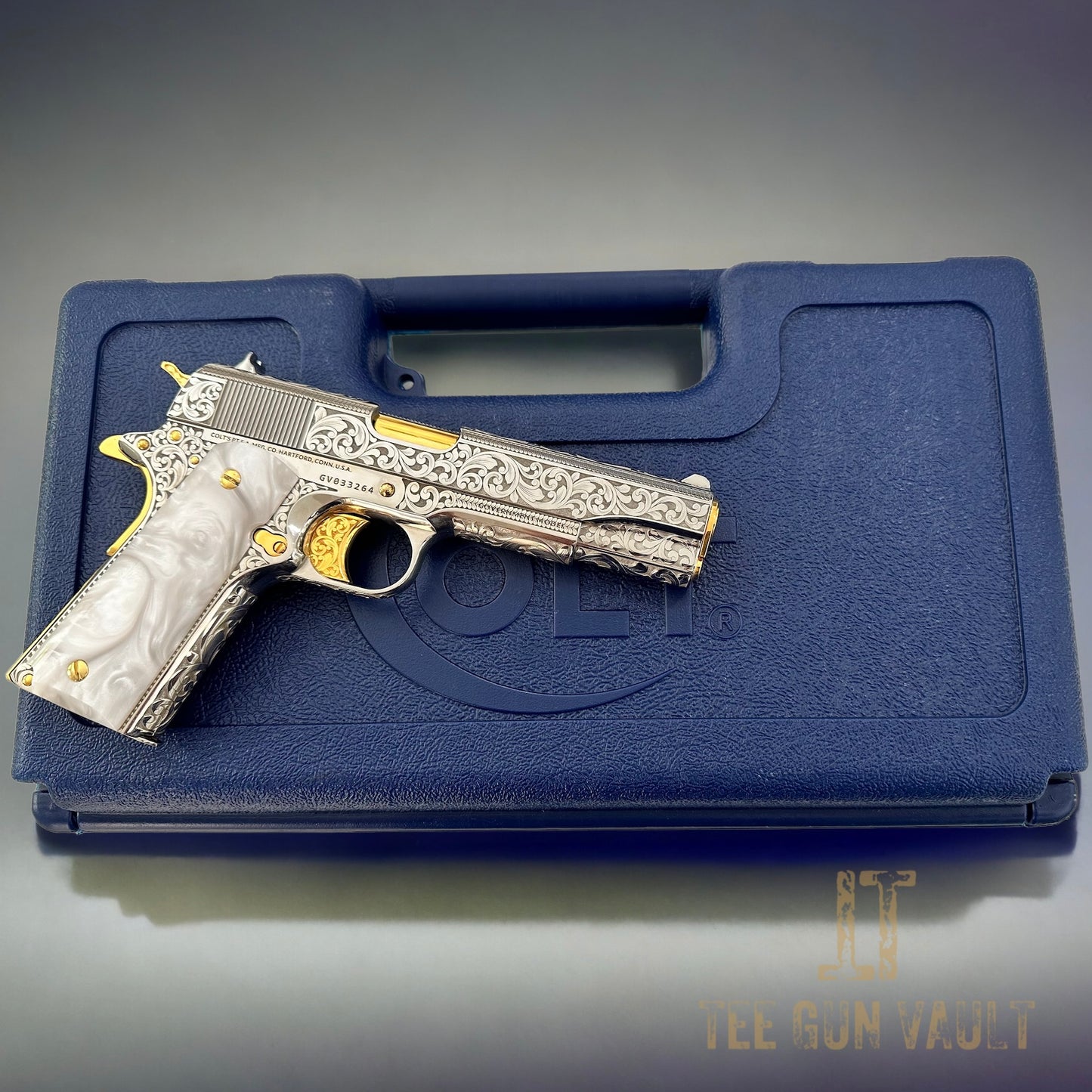 COLT CUSTOM 1911 .38 SUPER ENGRAVED AND 24K GOLD PLATED