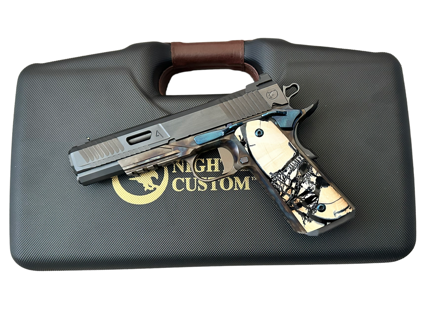 NIGHTHAWK CUSTOM AGENT 2 VIP IN NEGRINI LEATHER CASE 45ACP