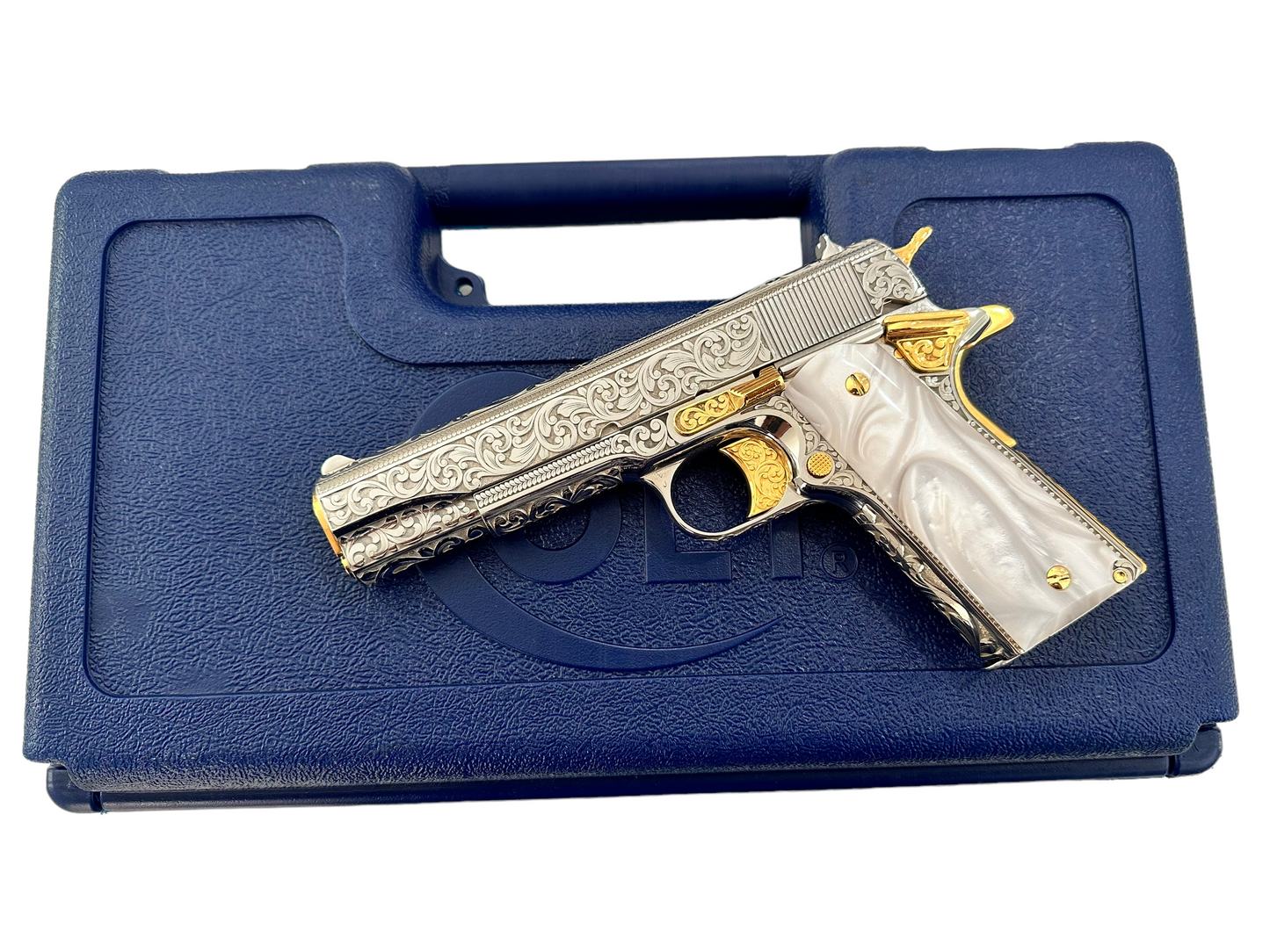 COLT CUSTOM 1911 .38 SUPER ENGRAVED AND 24K GOLD PLATED