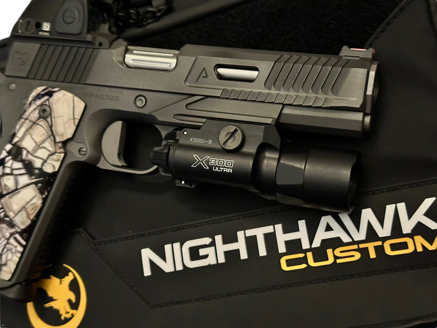 NIGHTHAWK AGENT 2 WITH IOS CUT, PLATE AND MAMMOTH IVORY GRIPS