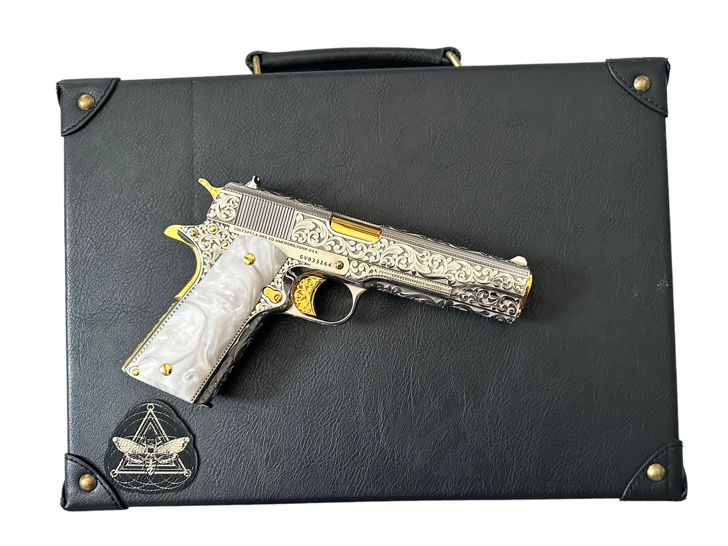 COLT CUSTOM 1911 .38 SUPER ENGRAVED AND 24K GOLD PLATED