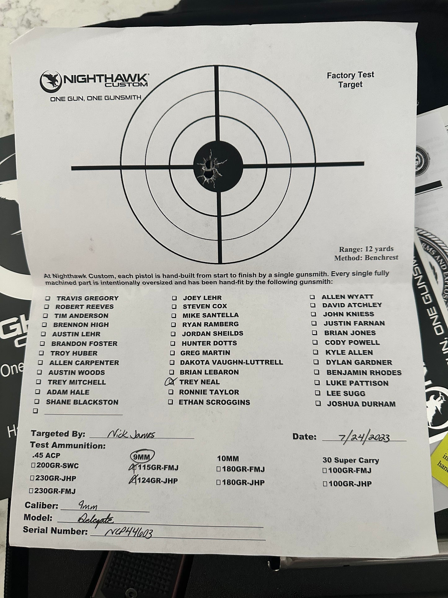 NIGHTHAWK CUSTOM DELEGATE ROSE GOLD 2 GRIPS 9MM