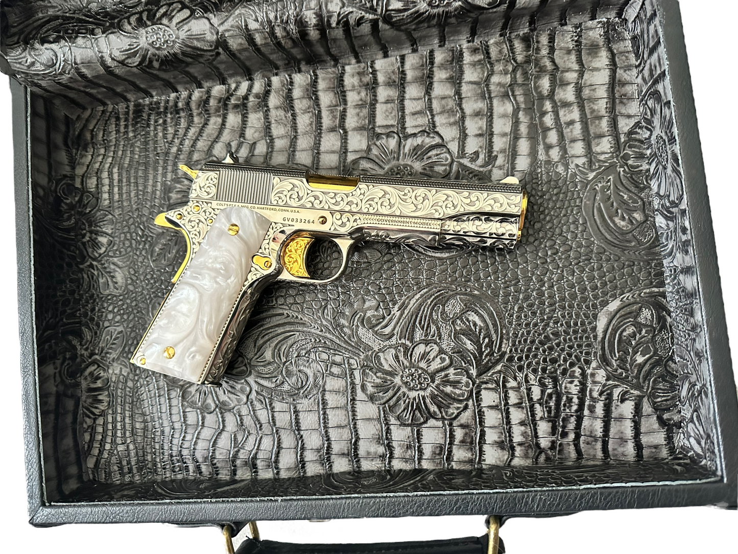 COLT CUSTOM 1911 .38 SUPER ENGRAVED AND 24K GOLD PLATED