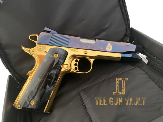 SPRINGFIELD ARMORY GARRISON 1911  BLUE CHROME & 24K GOLD PLATED 9MM