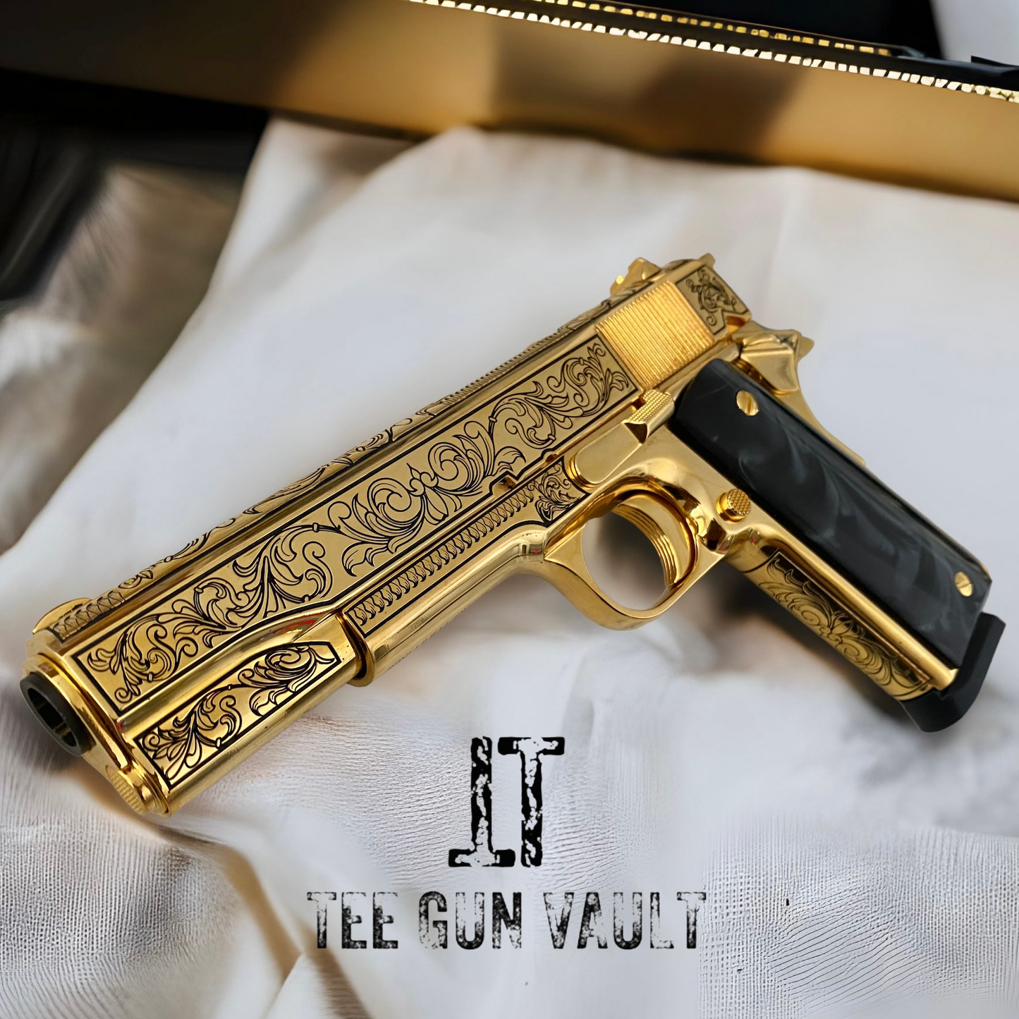 ROCK ISLAND 1911 24K GOLD PLATED SCROLL ENGRAVED 45ACP