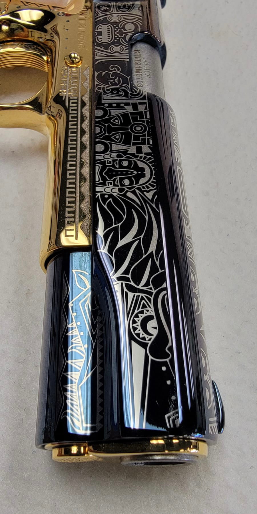 CHARLES DALY 1911 HIGH POLISHED, NIGHT BLUE CHROMED & 24K GOLD PLATED 45acp