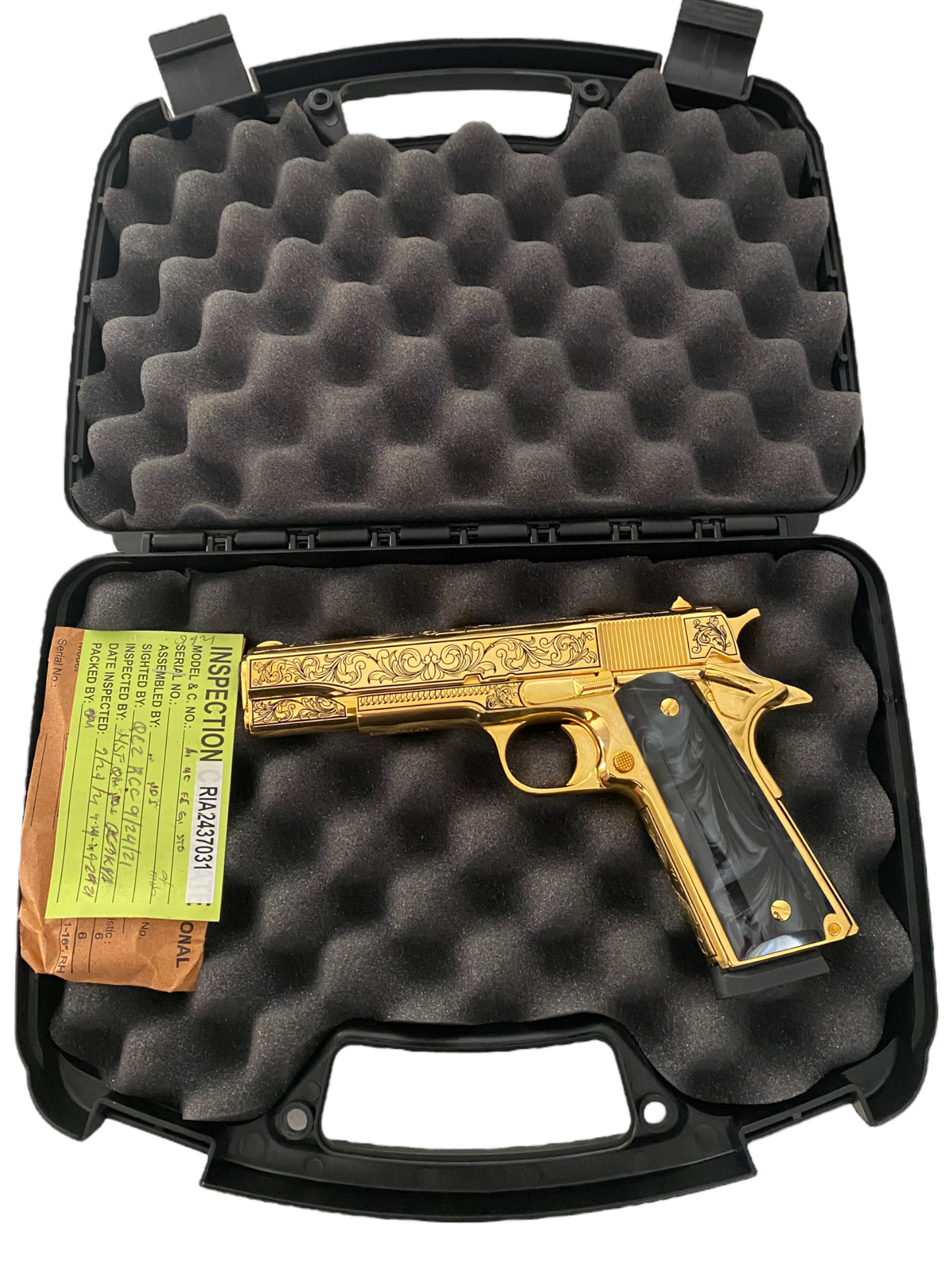 ROCK ISLAND 1911 24K GOLD PLATED SCROLL ENGRAVED 45ACP