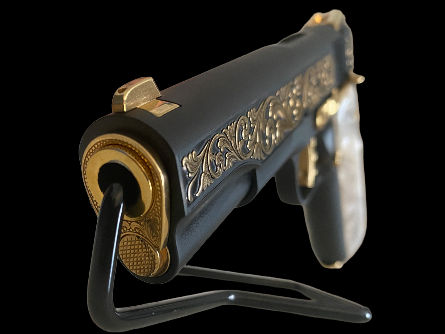 SPRINGFIELD GARRISON 1911 ENGRAVED 9MM WITH 24K GOLD ACCENTS
