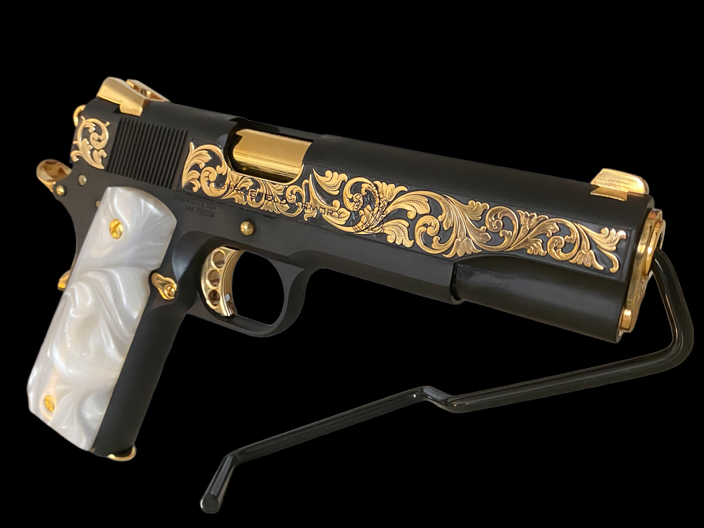 SPRINGFIELD GARRISON 1911 ENGRAVED 9MM WITH 24K GOLD ACCENTS