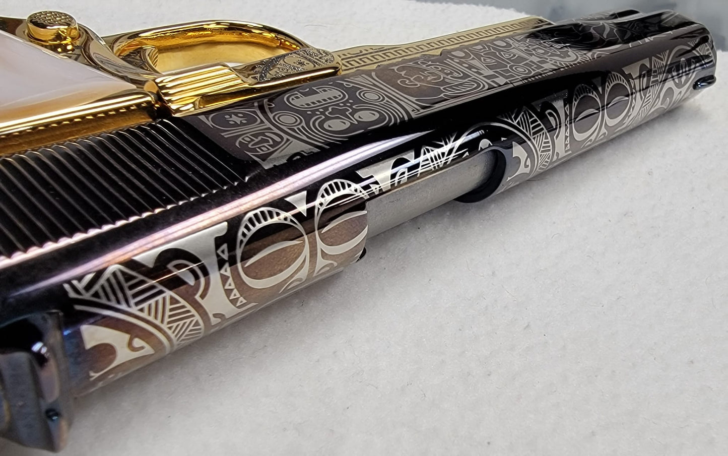 CHARLES DALY 1911 HIGH POLISHED, NIGHT BLUE CHROMED & 24K GOLD PLATED 45acp