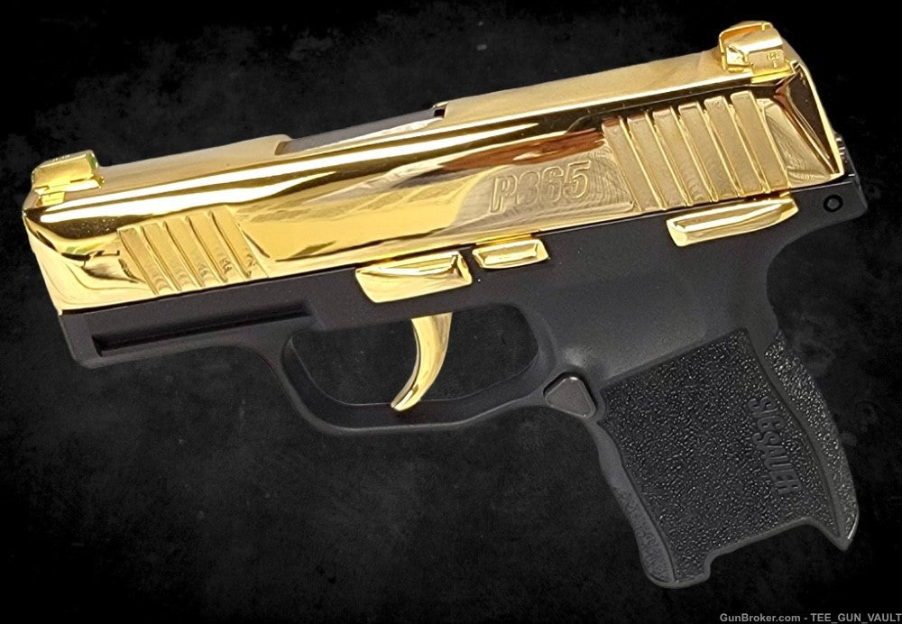 SIG SAUER P365 CARRY 9MM 24k GOLD PLATED NIB!