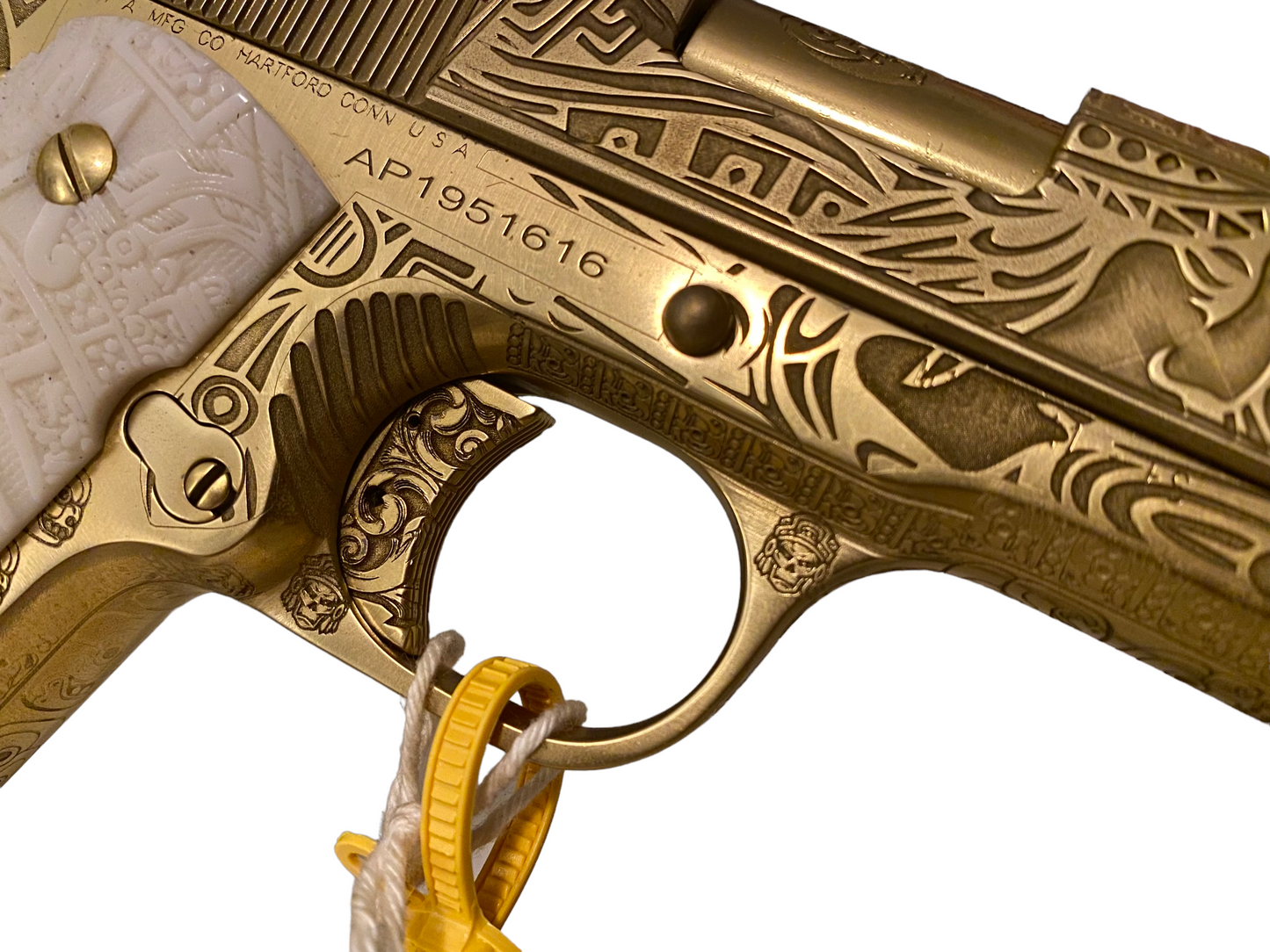 COLT CUSTOM SHOP 1911 GOVERNMENT SERIES 70 FULLY AZTEC ENGRAVING IN GOLD NITRIDE 45acp